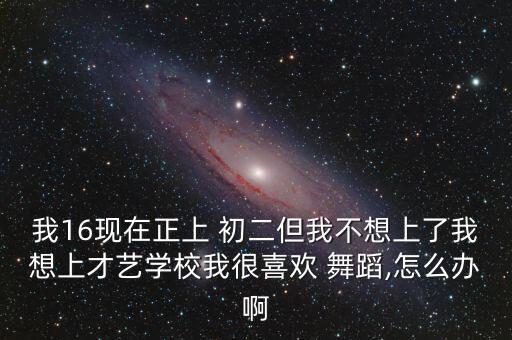 我16现在正上 初二但我不想上了我想上才艺学校我很喜欢 舞蹈,怎么办啊