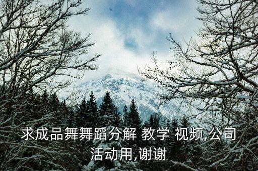 求成品舞舞蹈分解 教学 视频,公司活动用,谢谢