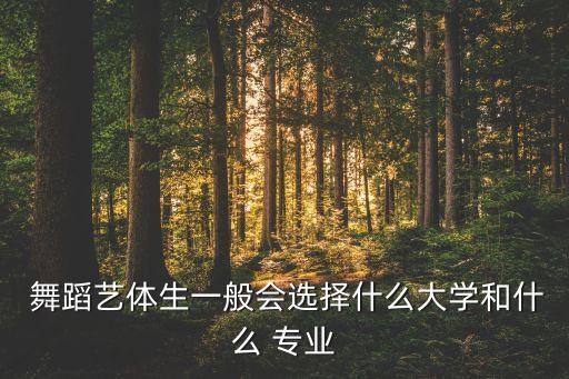  舞蹈艺体生一般会选择什么大学和什么 专业
