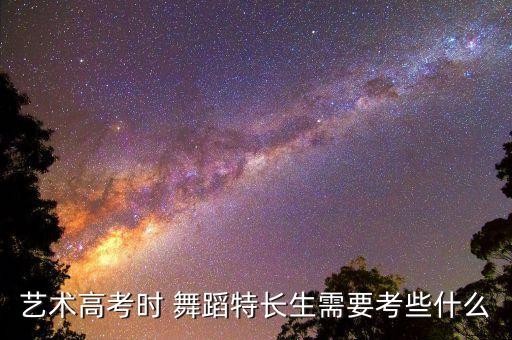 艺术高考时 舞蹈特长生需要考些什么