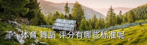 体育 舞蹈 评分有哪些标准呢
