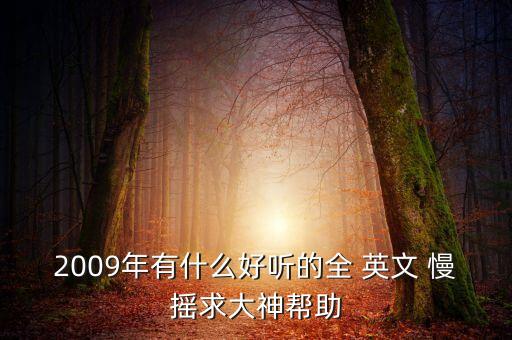 2009年有什么好听的全 英文 慢摇求大神帮助