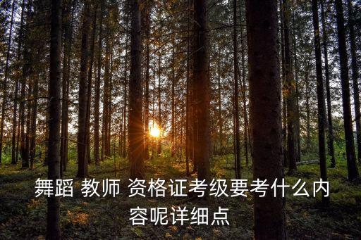  舞蹈 教师 资格证考级要考什么内容呢详细点