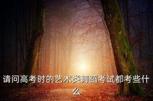 街舞参加艺考主要考什么科目