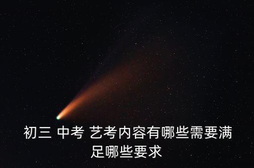  初三 中考 艺考内容有哪些需要满足哪些要求