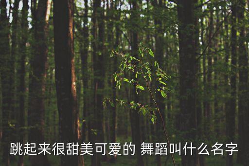 跳起来很甜美可爱的 舞蹈叫什么名字