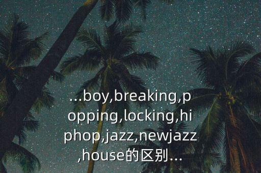 ...boy,breaking,popping,locking,hiphop,jazz,newjazz,house的区别...