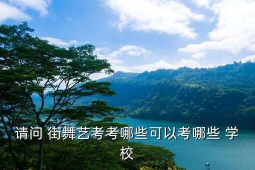 请问 街舞艺考考哪些可以考哪些 学校