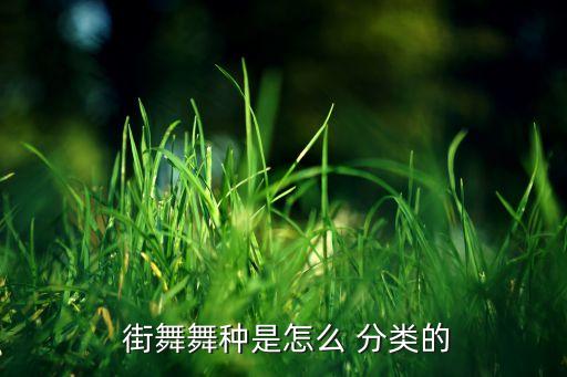  街舞舞种是怎么 分类的