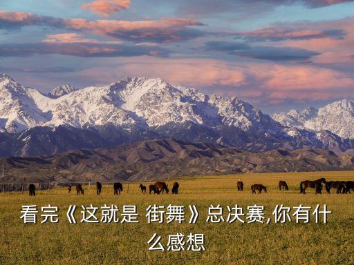 看完《这就是 街舞》总决赛,你有什么感想