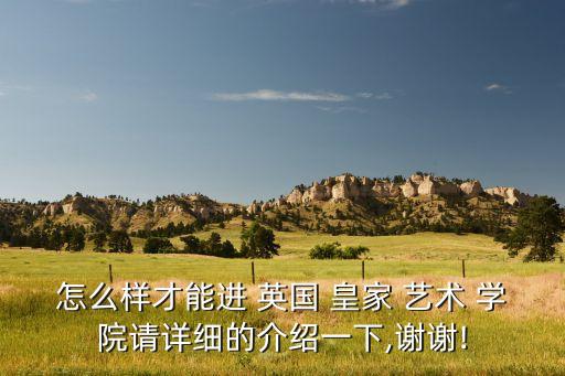 怎么样才能进 英国 皇家 艺术 学院请详细的介绍一下,谢谢!