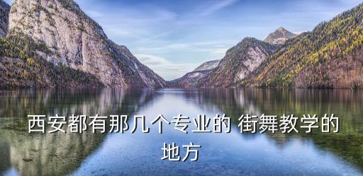  西安都有那几个专业的 街舞教学的地方