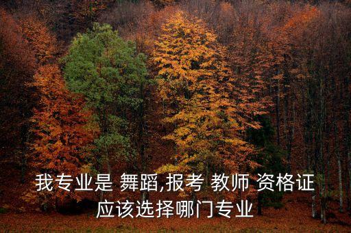 我专业是 舞蹈,报考 教师 资格证应该选择哪门专业