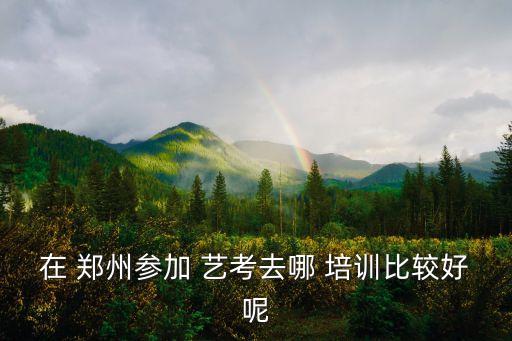 在 郑州参加 艺考去哪 培训比较好呢