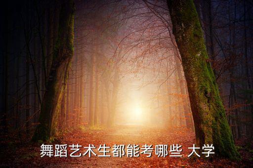  舞蹈艺术生都能考哪些 大学