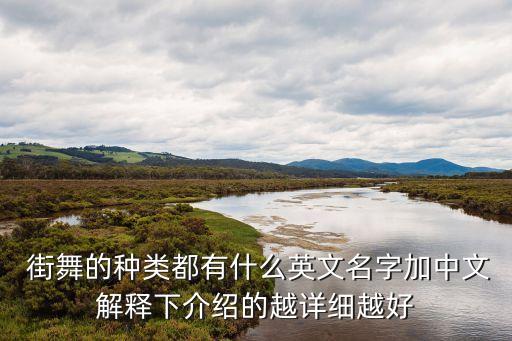 街舞的种类都有什么英文名字加中文解释下介绍的越详细越好