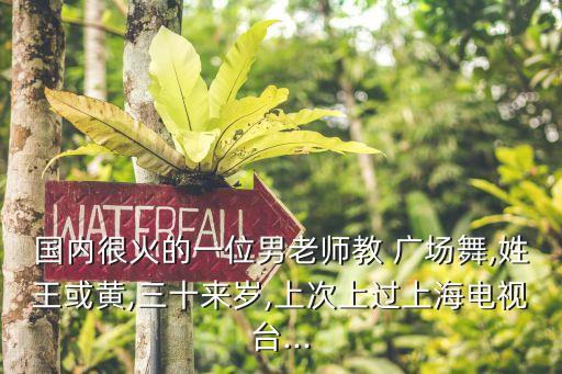 国内很火的一位男老师教 广场舞,姓王或黄,三十来岁,上次上过上海电视台...