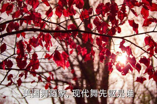 美国舞蹈家, 现代舞先驱是谁