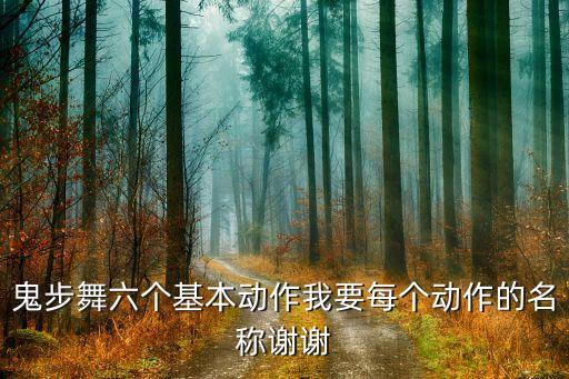 鬼步舞六个基本动作我要每个动作的名称谢谢