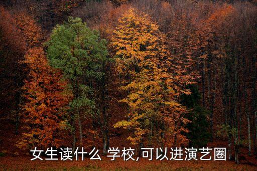 女生读什么 学校,可以进演艺圈