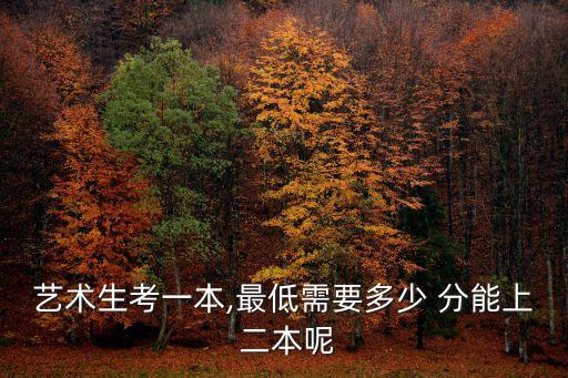 艺术生考一本,最低需要多少 分能上 二本呢