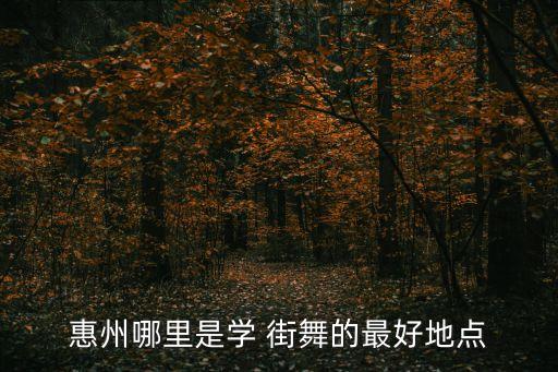 惠州哪里是学 街舞的最好地点