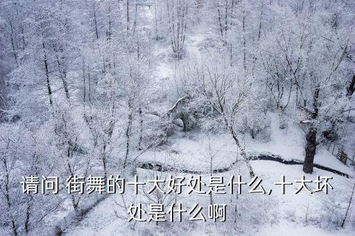 请问 街舞的十大好处是什么,十大坏处是什么啊