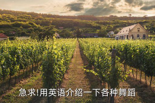 急求!用英语介绍一下各种舞蹈
