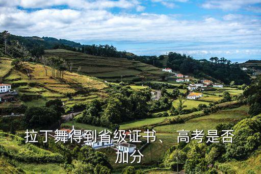  拉丁舞得到省级证书、 高考是否 加分