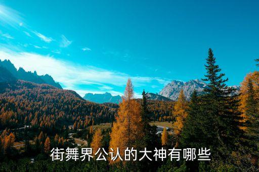  街舞界公认的大神有哪些