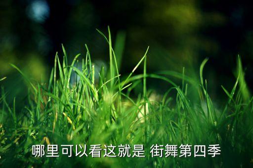 哪里可以看这就是 街舞第四季