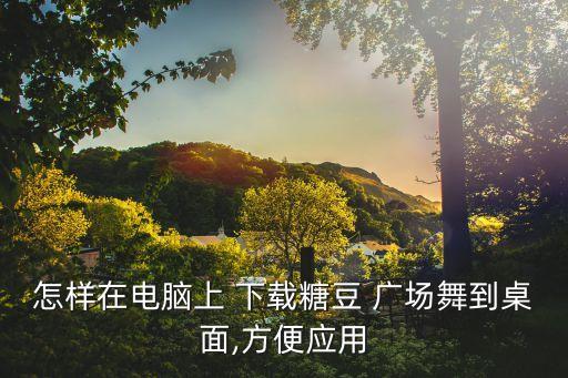 怎样在电脑上 下载糖豆 广场舞到桌面,方便应用