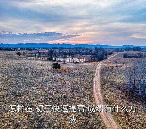怎样在 初三快速提高 成绩有什么方法