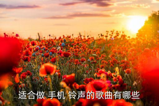 适合做 手机 铃声的歌曲有哪些