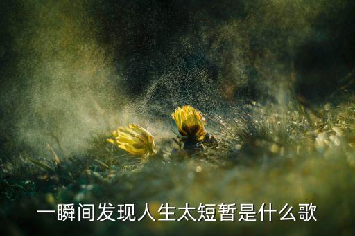 一瞬间发现人生太短暂是什么歌