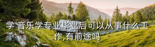 学 音乐学专业毕业后可以从事什么工作,有前途吗