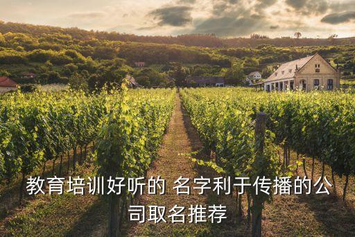  教育培训好听的 名字利于传播的公司取名推荐