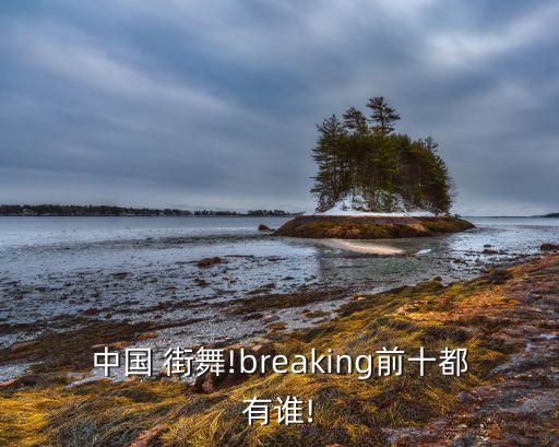 中国 街舞!breaking前十都有谁!
