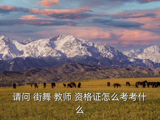 请问 街舞 教师 资格证怎么考考什么