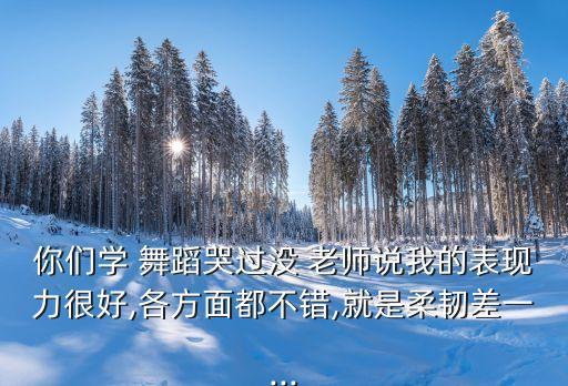 你们学 舞蹈哭过没 老师说我的表现力很好,各方面都不错,就是柔韧差一...