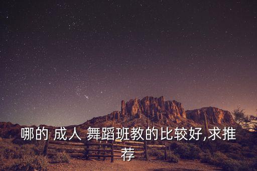 哪的 成人 舞蹈班教的比较好,求推荐