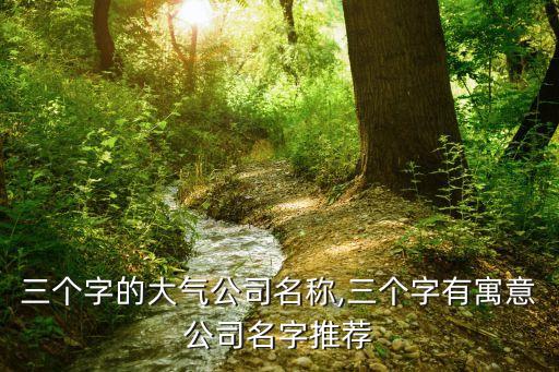 三个字的大气公司名称,三个字有寓意公司名字推荐