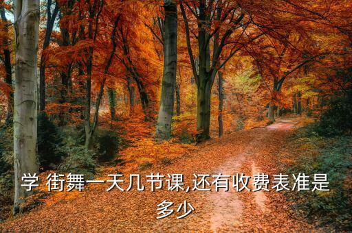 学 街舞一天几节课,还有收费表准是多少