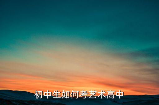 初中生如何考艺术高中